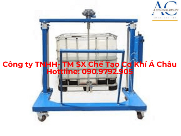 Máy khuấy công nghiệp gá ngang thùng IBC 1000 lít