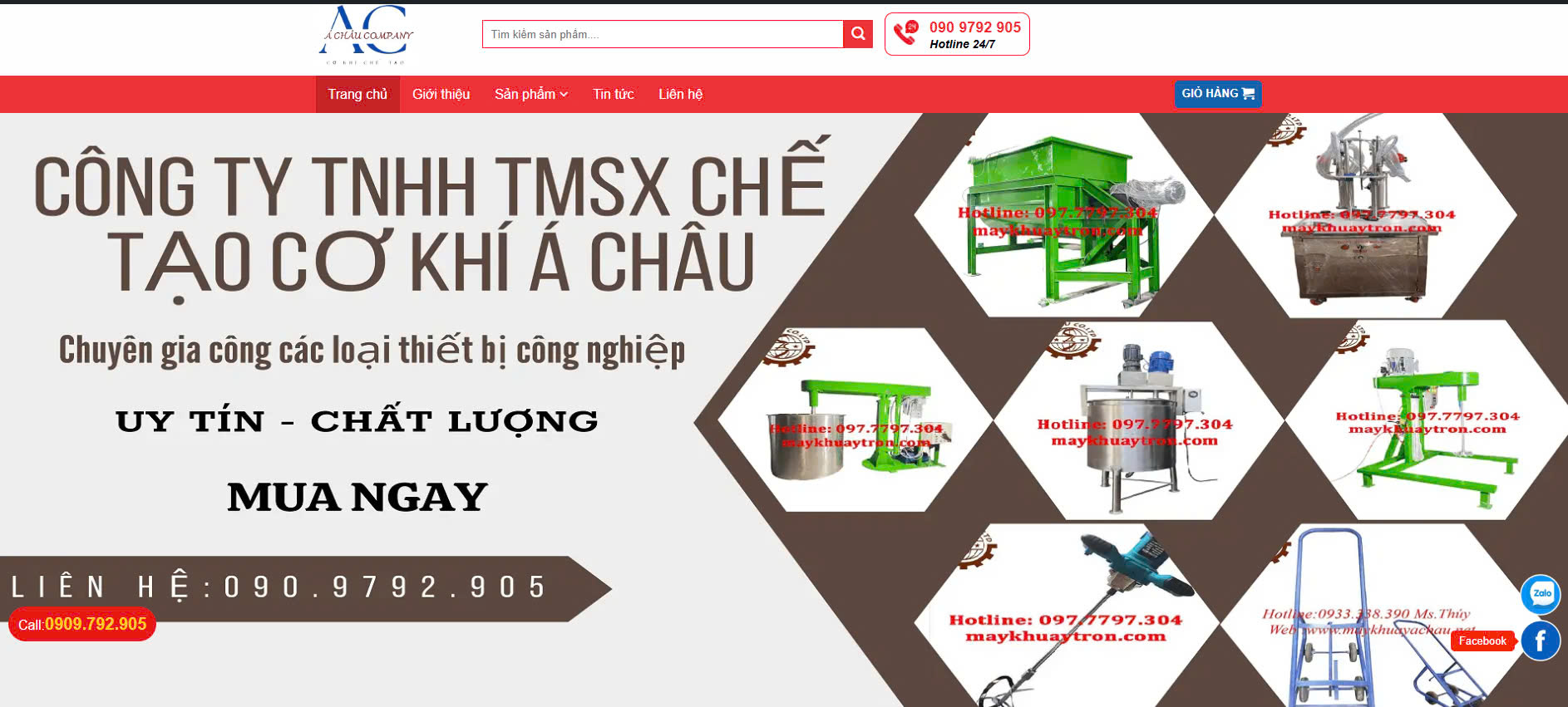 Website Công ty Chế tạo Cơ khí Á Châu